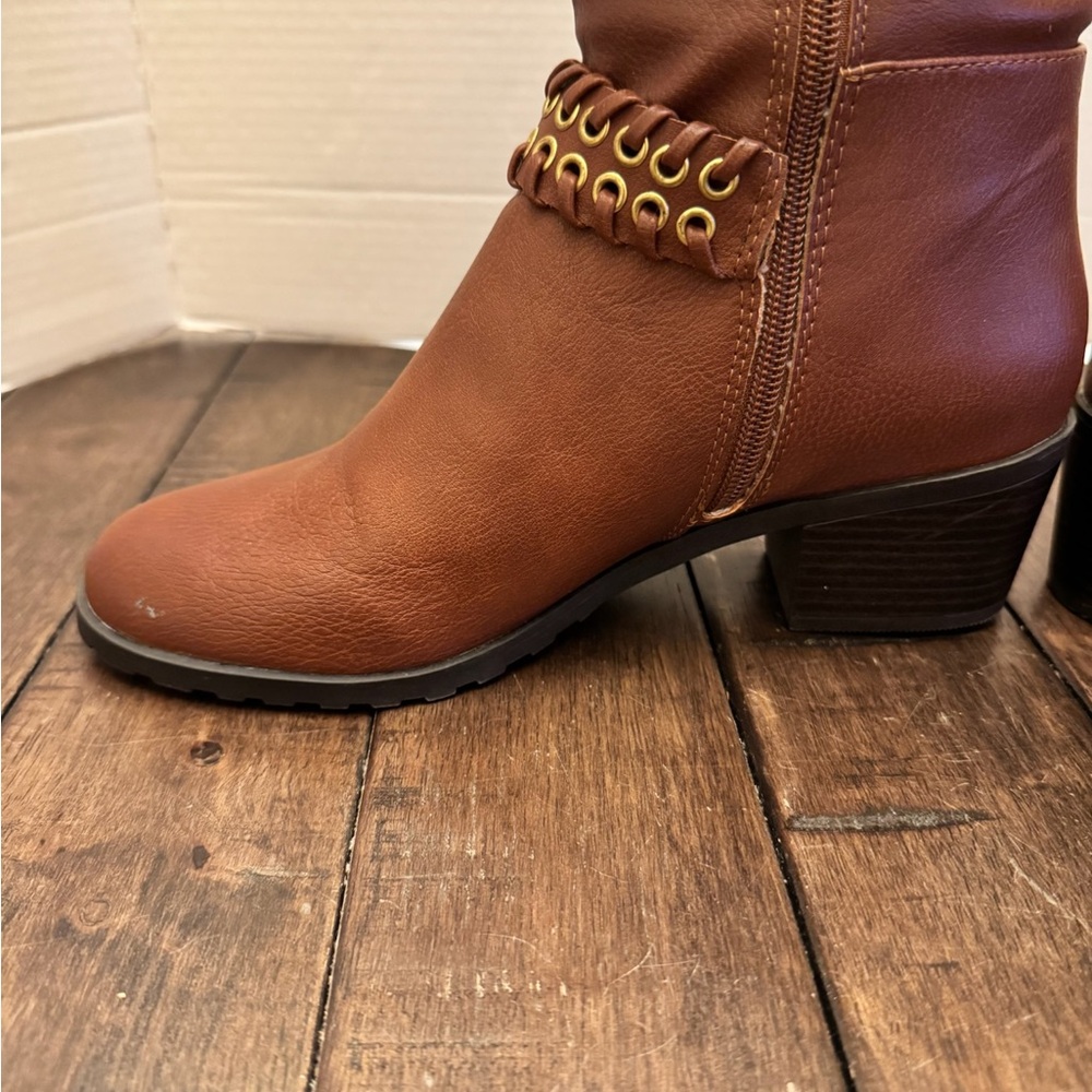 Thalia Sodi Jannice Women's Boots Brown Size 8 Lace Buckle Festival Cottagecore - Picture 7 of 13